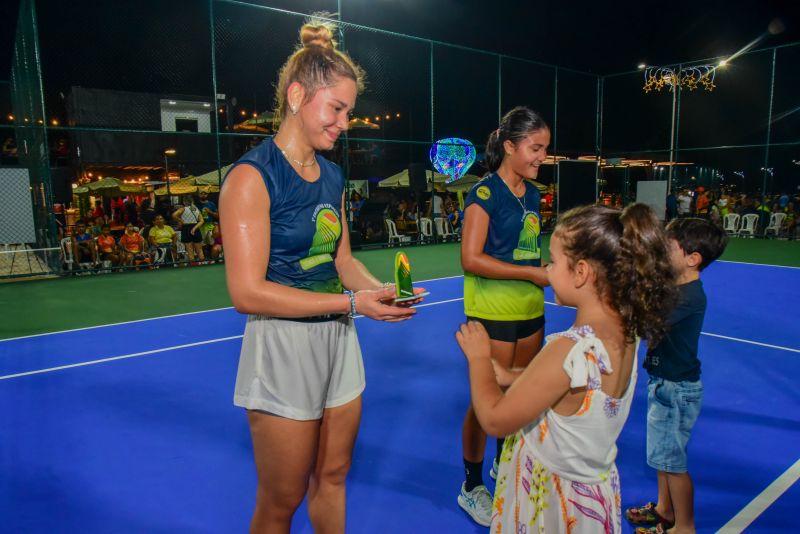 Evento esportivo na Orla de Ananindeua - Projeto Raquetes do Futuro - Beach Tênis e Tênis