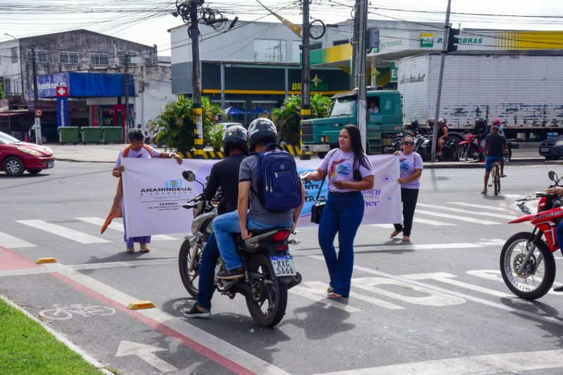 Blitz da Secretaria da Mulher na avenida 3 Corações com Mario Covas