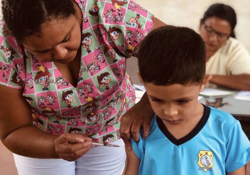 Alunos da Educação Infantil são vacinados em campanha de intensificação