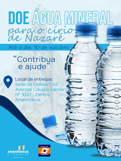 Defesa Civil de Ananindeua arrecada doações de água para romeiros