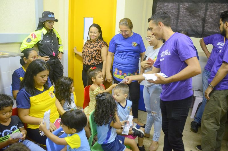 Educação de Trânsito na escola Girassol