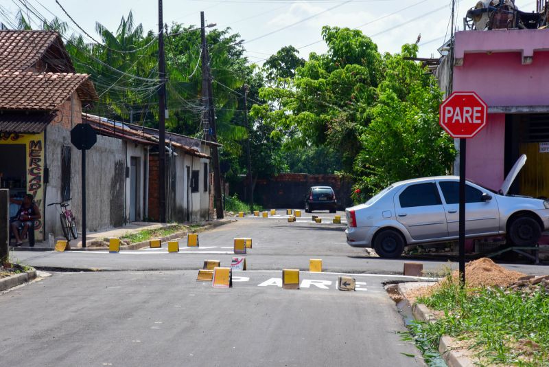 Sinalização Asfáltica na Comunidade Hokkaida no bairro Águas Brancas