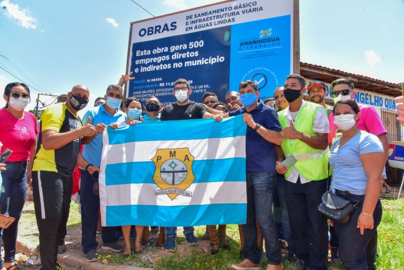 Assinatura Ordem de Serviços das Obras de Infraestrutura, Saneamento Básico e Pavimentação Asfáltica na Comunidade Moura em Águas Lindas