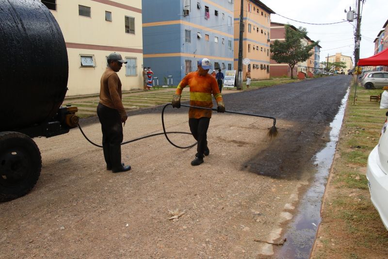 Preparo para receber o asfalto o residencial portal do Aurá