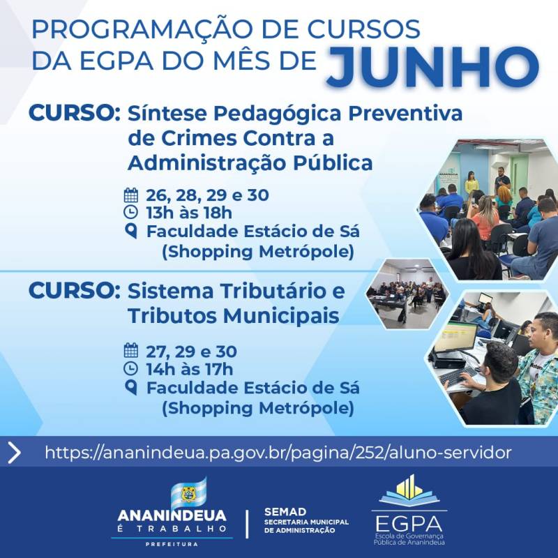 EGPA abre inscrições para cursos livres