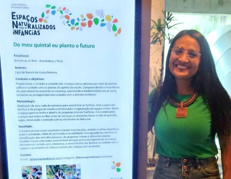 Professora da Rede Municipal de Ensino de Ananindeua é selecionada e expõe projeto em conferência internacional sobre a infância