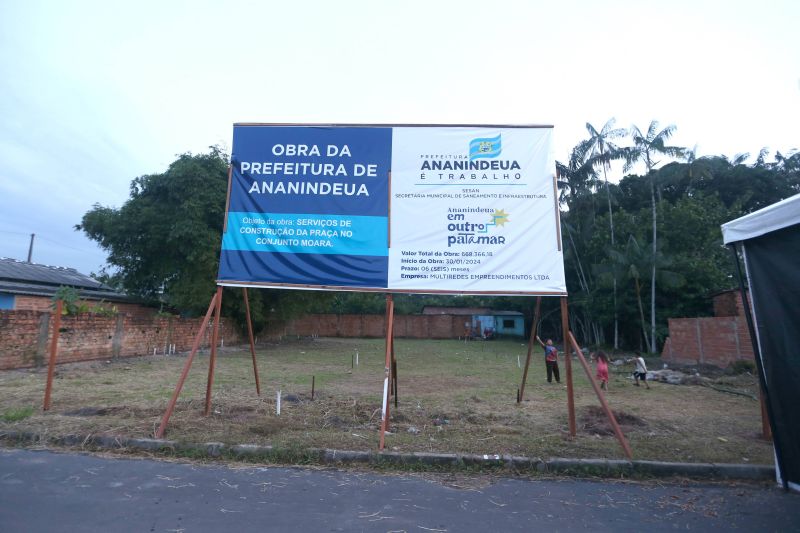 Assinatura de ordem de serviço para inicio das obras de Construção da nova praça do conjunto Moara no bairro de Águas Lindas
