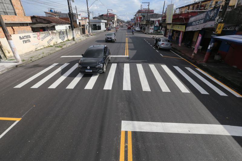 Pintura asfáltica na estrada da Providência bairro do Coqueiro