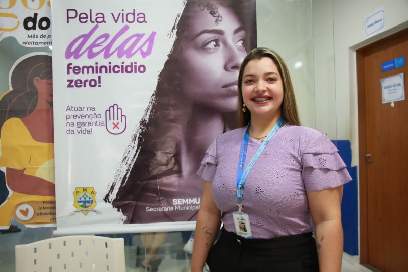 Roda de conversa sobre o Agosto Lilás na UBS Centro