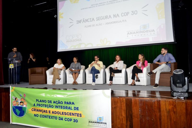 Lançamento do plano de Ação de Proteção da Criança e do Adolescente do Município de Ananindeua, durante a COP no teatro municipal de Ananindeua
