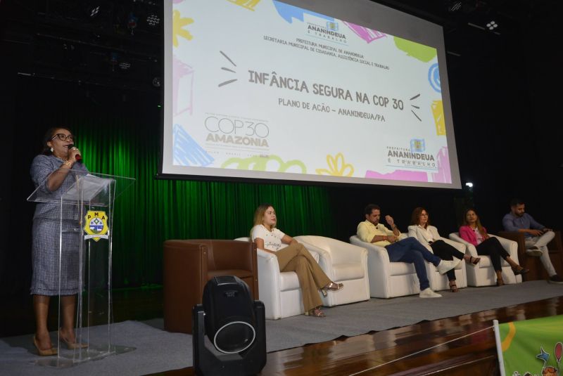 Lançamento do plano de Ação de Proteção da Criança e do Adolescente do Município de Ananindeua, durante a COP no teatro municipal de Ananindeua
