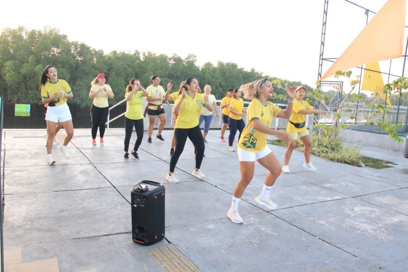Corrida do projeto Defesa Pessoal para Mulheres (PDP-Mulheres) na Orla do Icuí